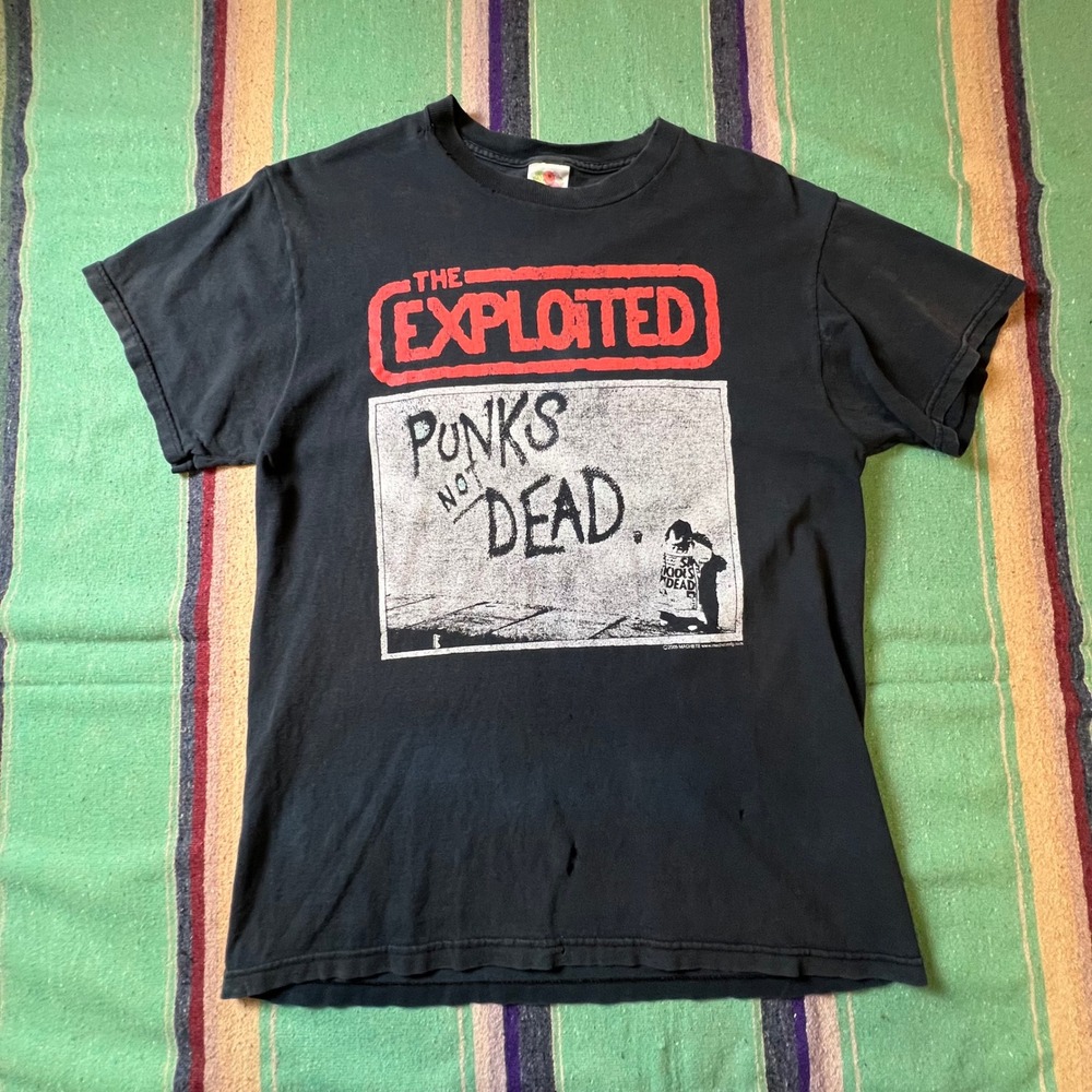 Fruit of the Loom The Exploited T-Shirt Mens M Black Punks Not Dead 2005 Band